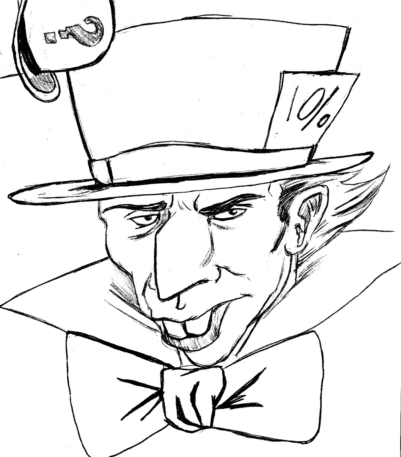 Mad Hatter Top Hat Coloring Pages